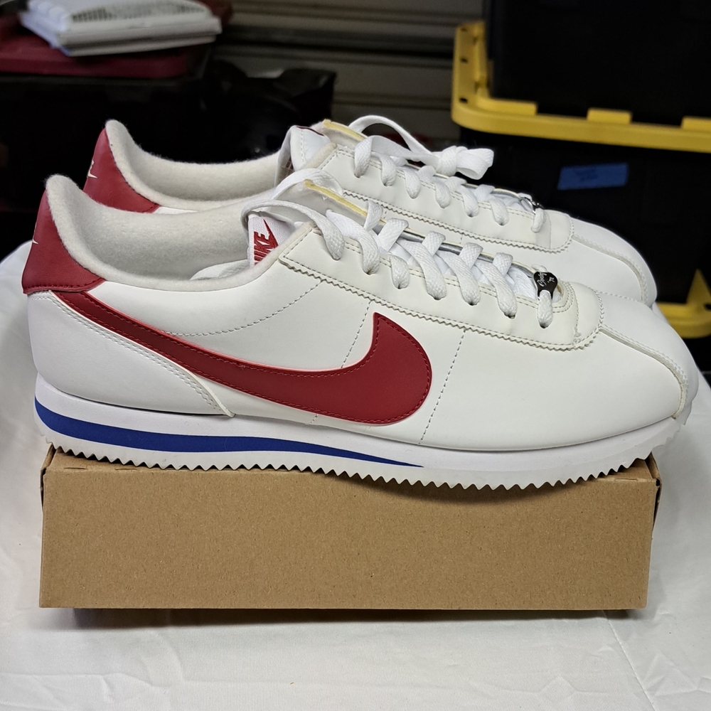 Nike White and Red Cortez Shoes